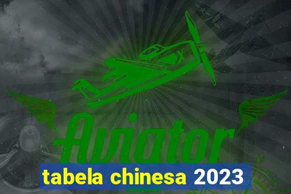 tabela chinesa 2023